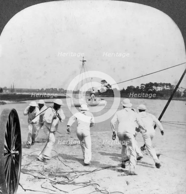 'Some operations of the Life Saving Corps, Jamestown Exposition', Virginia, USA, 1907. Artist: Keystone View Company