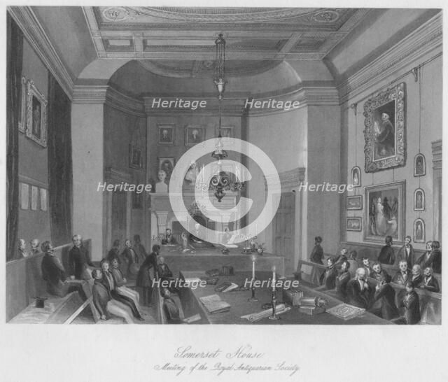 'Somerset House. Meeting of the Royal Antiquarian Society', c1841. Artist: Henry Melville.