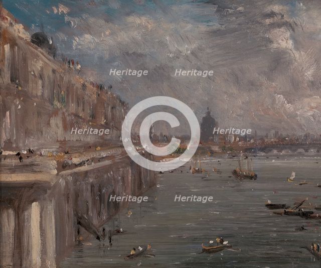 Somerset House Terrace from Waterloo Bridge, ca. 1819. Creator: John Constable.