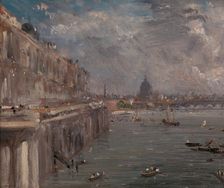 Somerset House Terrace from Waterloo Bridge, ca. 1819. Creator: John Constable