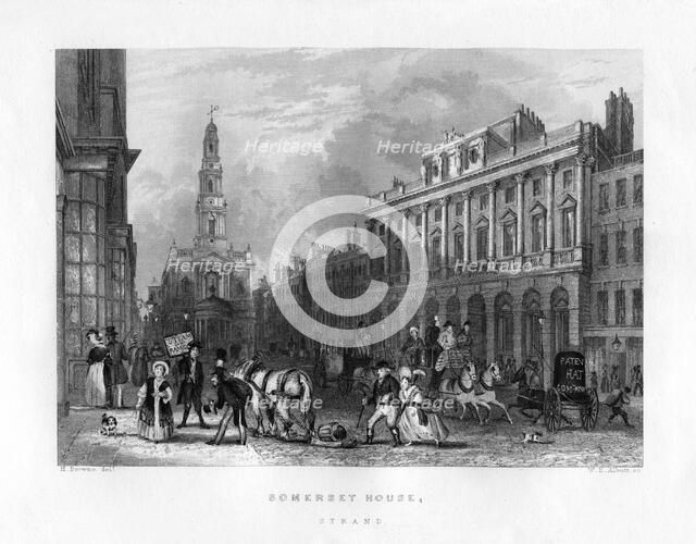 Somerset House, the Strand, London, 19th century.Artist: WE Albutt