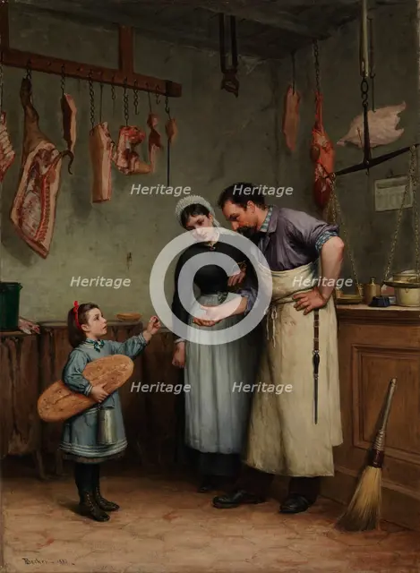 Something for the Cat, 1882. Creator: Adolf von Becker.