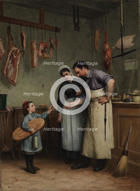 Something for the Cat, 1882. Creator: Adolf von Becker.