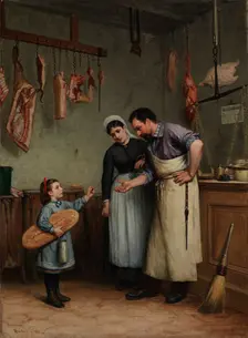 Something for the Cat, 1882. Creator: Adolf von Becker