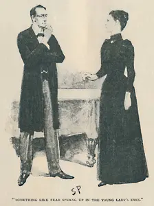 Something Like Fear Sprang Up In The Young Ladys Eyes 1892. Artist: Sidney E Paget