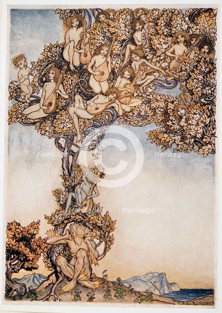 Sometimes a thousand twangling instruments will hum about mine ears, illustration from 'The Tempest'