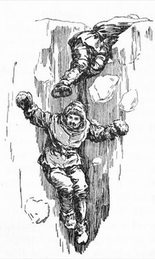 Sometimes They Would All Plunge Into A Crevasse c1929. Creators: Howard Davie, Harry Payne