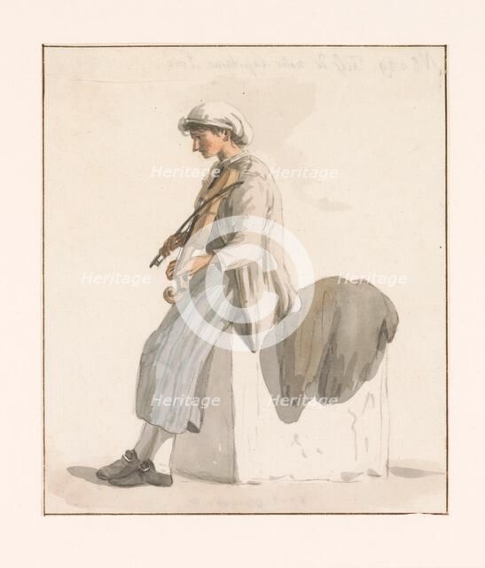 Son of Captain Erié with violin, 1778. Creator: Louis Ducros.