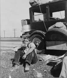 Son of depression refugee from Oklahoma now in California, 1936. Creator: Dorothea Lange