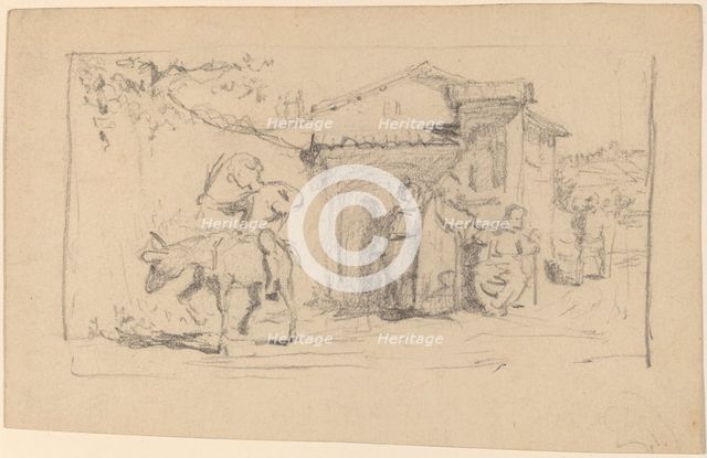 Son and Donkey, c. 1859. Creator: Elihu Vedder.