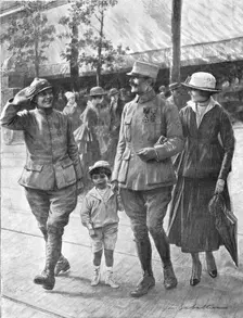 Son Colonel !; En permission tous les deux, un lieutenant-colonel et un jeune soldat de..., 1916. Creator: Louis Remy Sabattier