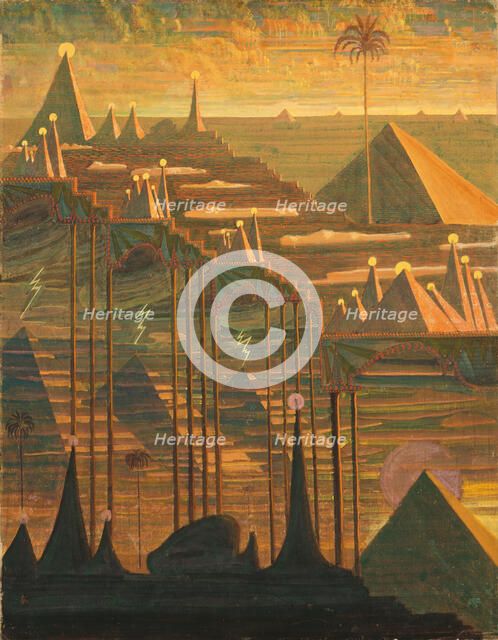 Sonata No. 7 (Sonata of the Pyramids). Allegro, 1909. Creator: Ciurlionis, Mikalojus Konstantinas (1875-1911).