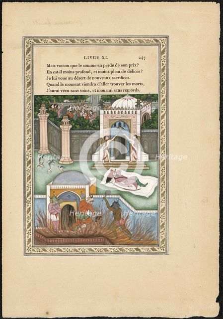 Songe d'un habitant du Mogol (The Mogul's Dream), 1837-1839. Creator: Imam Bakhsh Lahori (active 1830s-1840s).