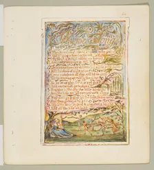 Songs of Innocence and of Experience: Nurse's Song, ca. 1825. Creator: William Blake