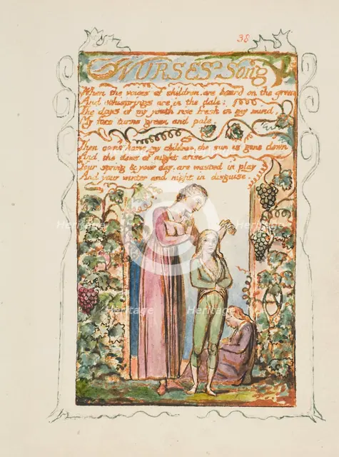 Songs of Innocence and of Experience: Nurses Song, ca. 1825. Creator: William Blake.