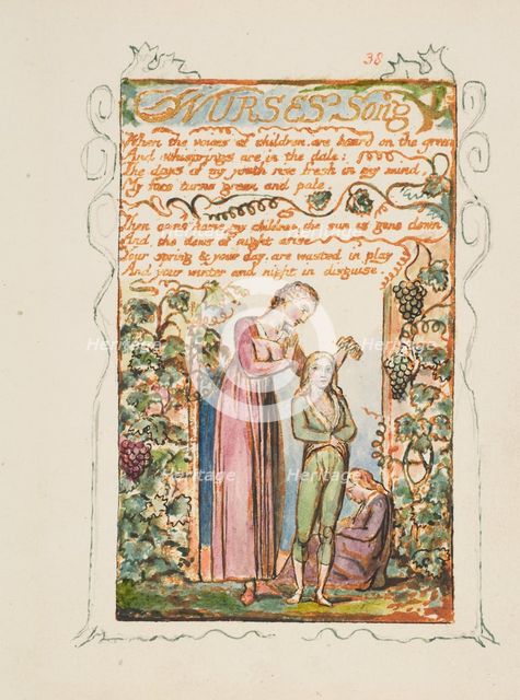 Songs of Innocence and of Experience: Nurses Song, ca. 1825. Creator: William Blake.