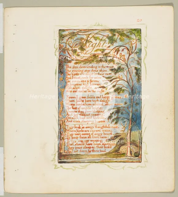 Songs of Innocence and of Experience: Night, ca. 1825. Creator: William Blake.