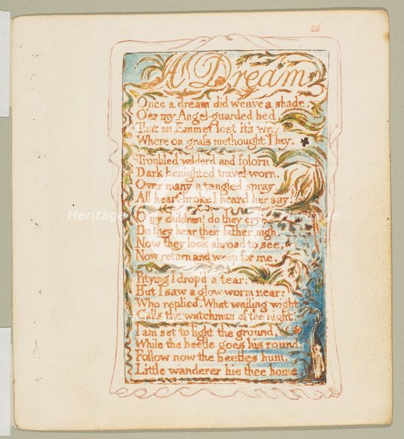 Songs of Innocence and of Experience: A Dream, ca. 1825. Creator: William Blake.