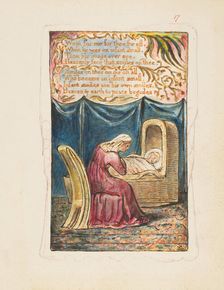Songs of Innocence and of Experience: Cradle Song (second plate): Wept for me..., ca. 1825. Creator: William Blake