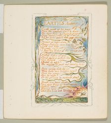 Songs of Innocence and of Experience: Earth's Answer, ca. 1825. Creator: William Blake