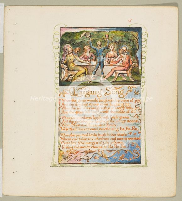Songs of Innocence and of Experience: Laughing Song, ca. 1825. Creator: William Blake.