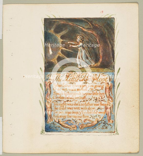 Songs of Innocence and of Experience: Little Boy Lost, ca. 1825. Creator: William Blake.
