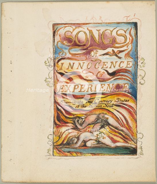 Songs of Innocence and of Experience, Shewing the Two Contrary States of the Human Sou..., ca. 1825. Creator: William Blake.