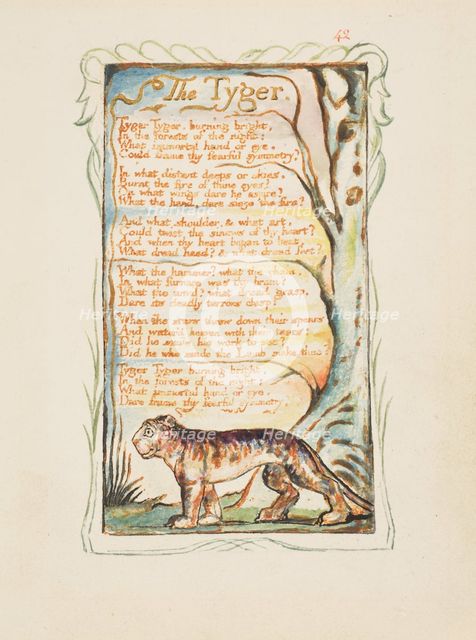 Songs of Innocence and of Experience: The Tyger, ca. 1825. Creator: William Blake.