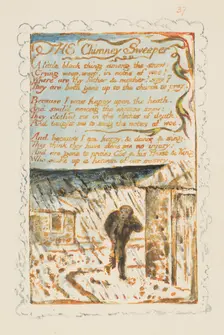 Songs of Innocence and of Experience: The Chimney Sweeper, ca. 1825. Creator: William Blake