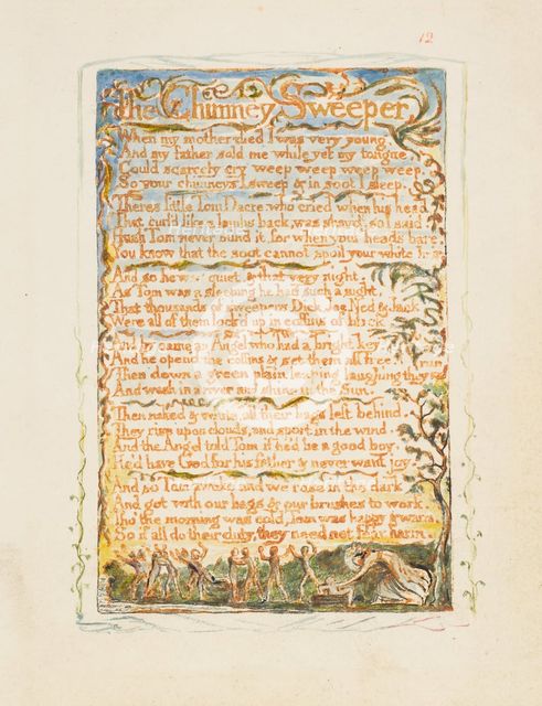 Songs of Innocence and of Experience: The Chimney Sweeper, ca. 1825. Creator: William Blake.