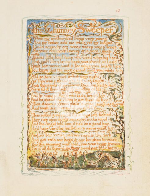 Songs of Innocence and of Experience: The Chimney Sweeper, ca. 1825. Creator: William Blake.