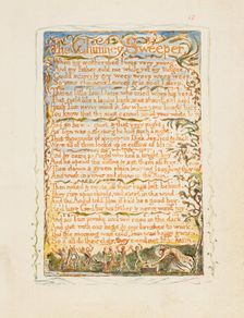 Songs of Innocence and of Experience: The Chimney Sweeper, ca. 1825. Creator: William Blake