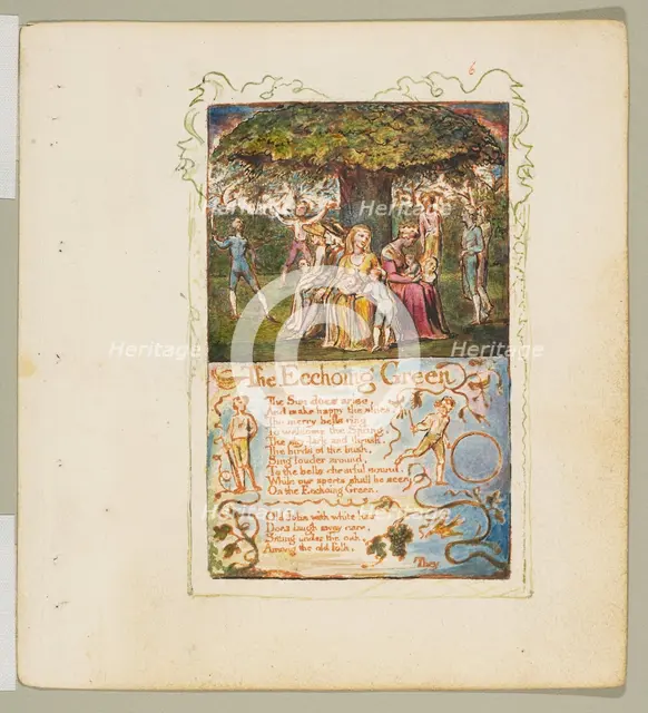 Songs of Innocence and of Experience: The Ecchoing Green, ca. 1825. Creator: William Blake.