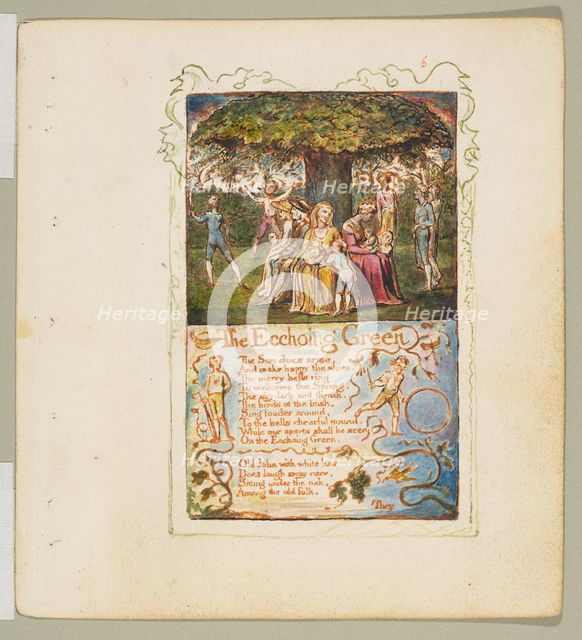 Songs of Innocence and of Experience: The Ecchoing Green, ca. 1825. Creator: William Blake.