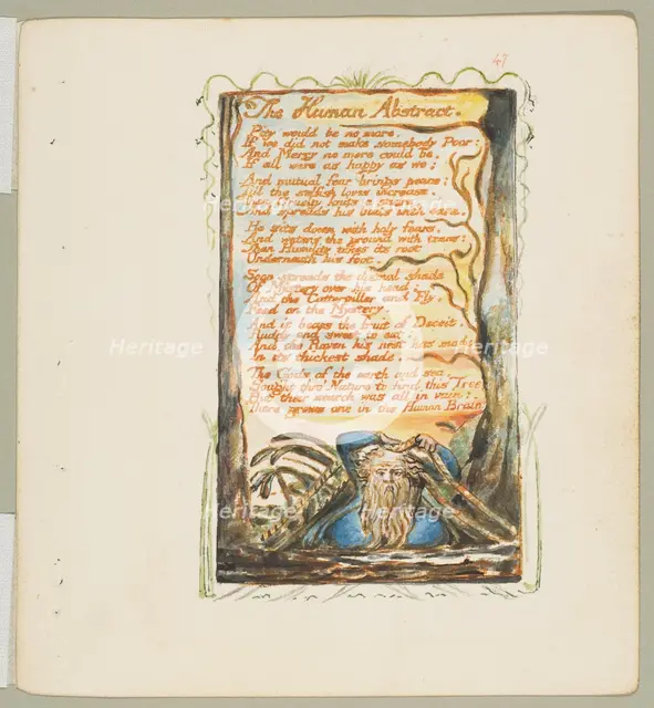 Songs of Innocence and of Experience: The Human Abstract, ca. 1825. Creator: William Blake.
