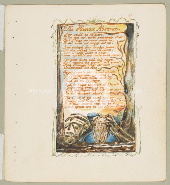 Songs of Innocence and of Experience: The Human Abstract, ca. 1825. Creator: William Blake.