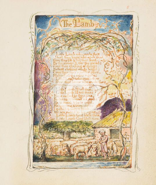 Songs of Innocence and of Experience: The Lamb, ca. 1825. Creator: William Blake.