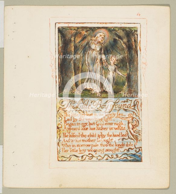 Songs of Innocence and of Experience: The Little Boy Found, ca. 1825. Creator: William Blake.