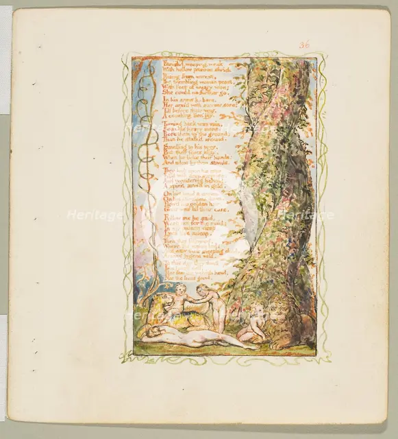 Songs of Innocence and of Experience: The Little Girl Found (second plate), ca. 1825. Creator: William Blake.
