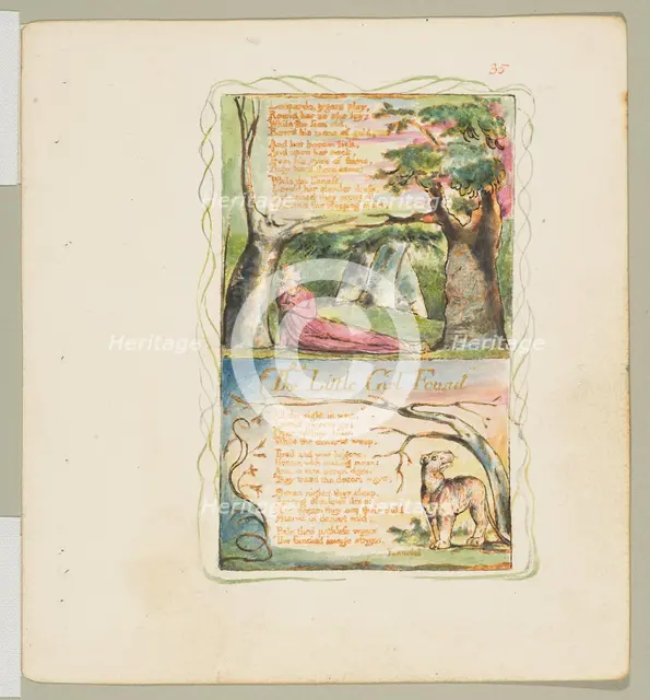 Songs of Innocence and of Experience: The Little Girl Lost/The Little Girl Found, ca. 1825. Creator: William Blake.