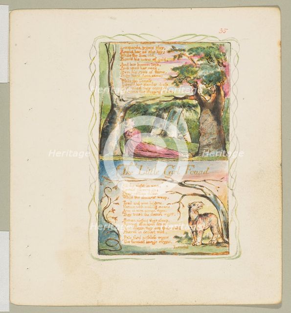 Songs of Innocence and of Experience: The Little Girl Lost/The Little Girl Found, ca. 1825. Creator: William Blake.