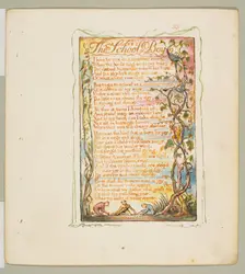 Songs of Innocence and of Experience: The School Boy, ca. 1825. Creator: William Blake