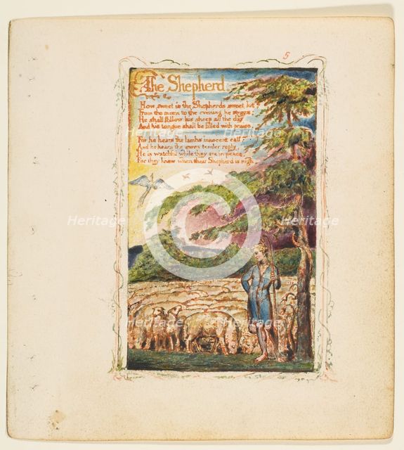 Songs of Innocence and of Experience: The Shepherd, ca. 1825. Creator: William Blake.