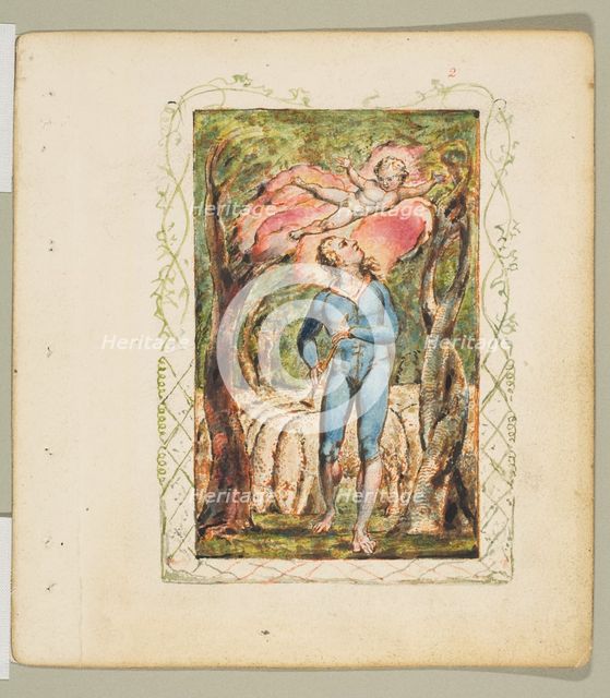 Songs of Innocence: Frontispiece, ca. 1825. Creator: William Blake.