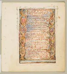 Songs of Innocence: Introduction, ca. 1825. Creator: William Blake