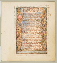 Songs of Innocence: Introduction, ca. 1825. Creator: William Blake
