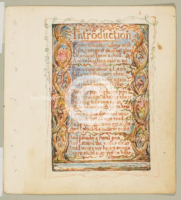 Songs of Innocence: Introduction, ca. 1825. Creator: William Blake.