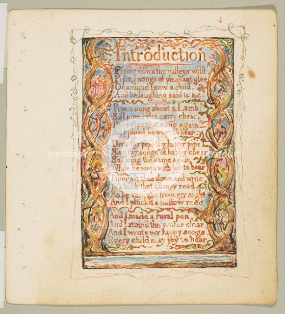 Songs of Innocence: Introduction, ca. 1825. Creator: William Blake.