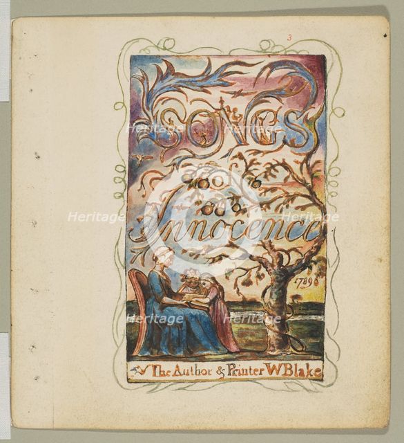 Songs of Innocence: Title Page, ca. 1825. Creator: William Blake.