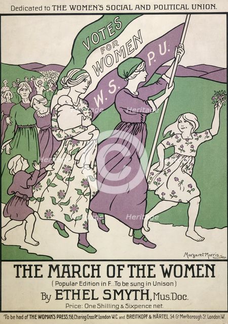 Songsheet of 'The March of the Women', 1911. Creator: Margaret Morris.